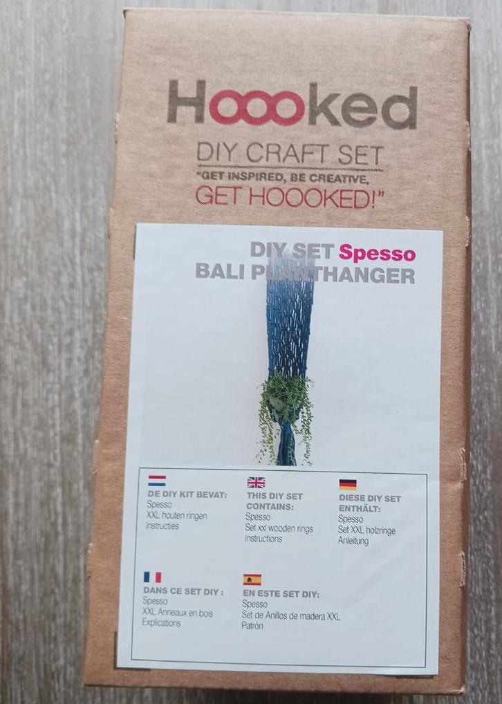 Hoooked Macramé Plantenhanger Petrol Blue, Hobby en Vrije tijd, Breien en Haken, Nieuw, Breien of Haken, Wol of Garen, Ophalen of Verzenden