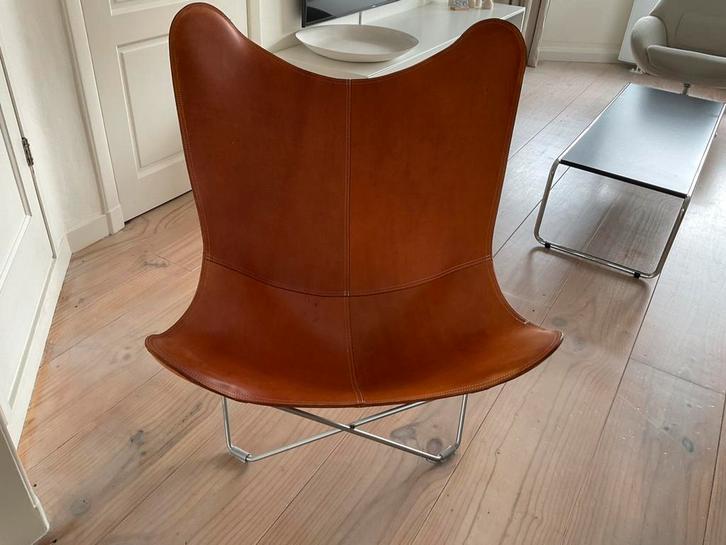 Disign Butterfly stoel origineel Cuero, Huis en Inrichting, Stoelen, Zo goed als nieuw, Eén, Leer, Ophalen