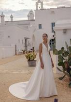 Bruidsjurk ‘Abel’ van Modeca (Maat 38), Ophalen, Zo goed als nieuw, Wit, Trouwjurk