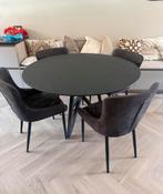 Rofra eettafel zwart rond, Huis en Inrichting, Tafels | Eettafels, Ophalen, Rond, Zo goed als nieuw, Vier personen