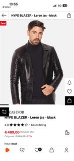 Cycas D’or leren hype blazer, Maat 52/54 (L), Cycas D’or, Zwart, Nieuw