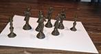 Antieke bronzen set muzikantenbeeldjes uit Indonesië, Antiek en Kunst, Ophalen of Verzenden, Brons