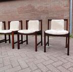 Vintage wengé houten set stoelen, Huis en Inrichting, Stoelen, Ophalen, Gebruikt, Hout, Vier