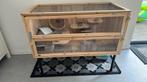 Grote houten hamsterkooi met houten spullen, Kooi, Gebruikt, Hamster, 75 tot 110 cm