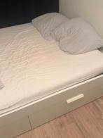 Bed IKEA Brimnes (140x200), Huis en Inrichting, Slaapkamer | Bedden, Ophalen, Wit, Tweepersoons, 140 cm