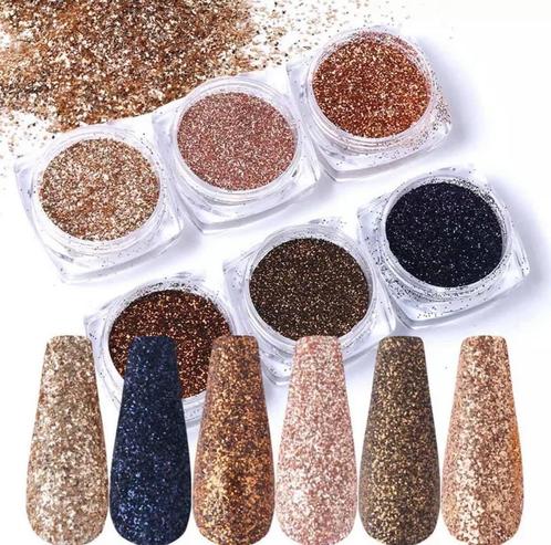 Nagel Glitters - 6/8/12 Potjes - Nailart, Sieraden, Tassen en Uiterlijk, Uiterlijk | Cosmetica en Make-up, Nieuw, Toebehoren, Handen en Nagels