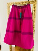 Fucsia  Knalroze wijde rok viscose made in Italy, Nieuw, Onder de knie, Roze, Maat 46/48 (XL) of groter