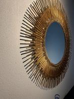 Ronde spiegel met gouden bamboe omlijsting - 112cm, Ophalen, 100 tot 150 cm, Rond, Zo goed als nieuw