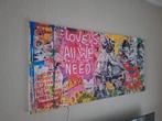 Canvas doeken van Bankski en max verstappen red bull raceaut, Ophalen, 100 tot 125 cm, 75 cm of meer, Print