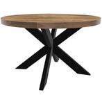 Tafel rond 130 cm Mangohout, Ophalen, Rond, Zo goed als nieuw, Vijf personen of meer
