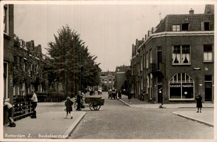 Rotterdam - Beukelaarstraat - Schoenmakerij, Verzamelen, Ansichtkaarten | Nederland, Gelopen, Zuid-Holland, 1940 tot 1960, Ophalen of Verzenden
