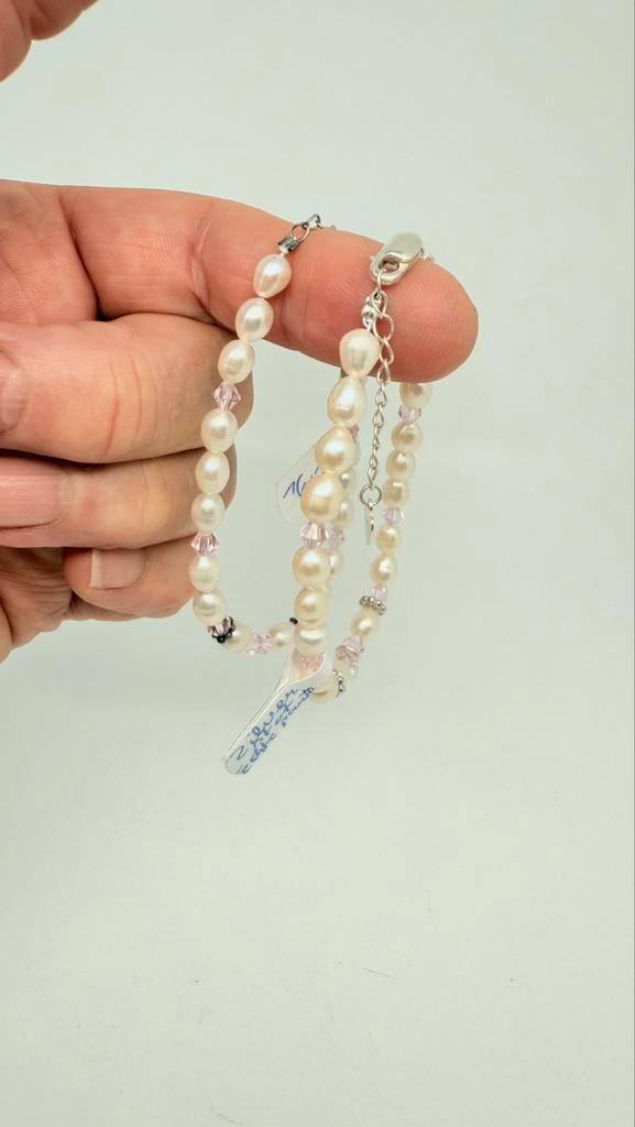 Nieuwe zilveren échte parel armbanden met zilveren slot., Sieraden, Tassen en Uiterlijk, Armbanden, Nieuw, Zilver, Ophalen of Verzenden