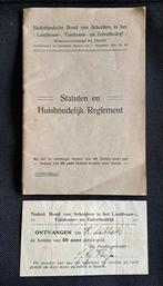 Oude Statuten 1914 NL Bond Arbeiders Land-/tuinbouw Zuivel, Folder, Ophalen of Verzenden, Onbekend, Gelezen