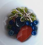 DC39 Kralenmix rode goudsteen, zwarte onyx e.a. restant, Verzenden, Nieuw, Kraal