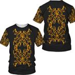 Heren barok t-shirt 6 luxe gouden shirt goud zwart kamper, Kleding | Heren, Nieuw, Zwart, Verzenden