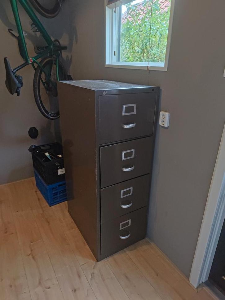 Vintage Dossierkast - Industrieel, Huis en Inrichting, Kasten | Roldeurkasten en Archiefkasten, Gebruikt, 100 tot 150 cm, Minder dan 50 cm