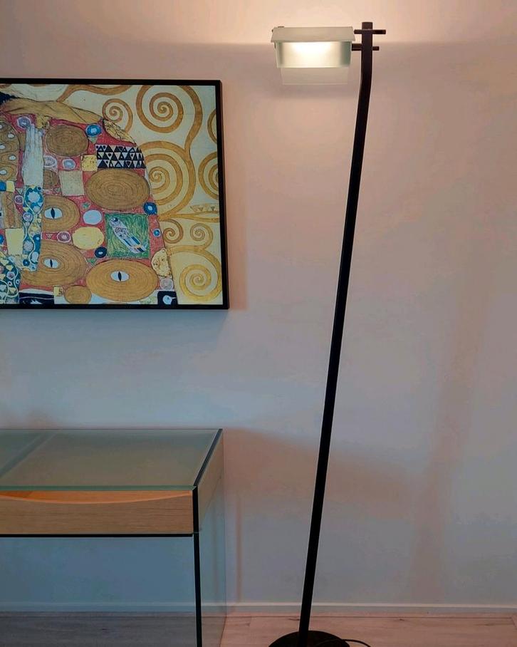 Progretti Bleriot vloerlamp, Huis en Inrichting, Lampen | Vloerlampen, Zo goed als nieuw, 150 tot 200 cm, Glas, Metaal, Overige materialen