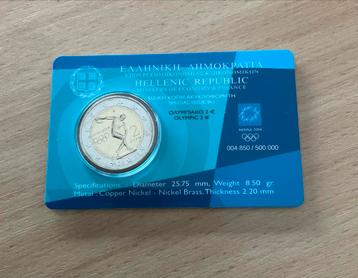Griekse 2 Euro munt Olympische Spelen 2004 in coin card beschikbaar voor biedingen