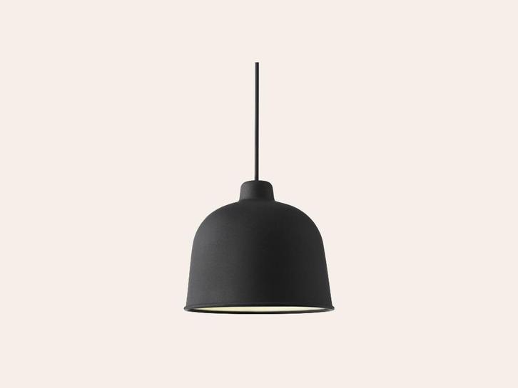 Muuto Grain black bij TheReSales, Huis en Inrichting, Lampen | Hanglampen, Zo goed als nieuw, Minder dan 50 cm, Kunststof, Ophalen of Verzenden