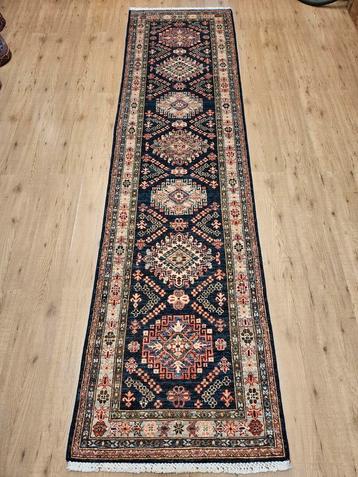 Vintage handgeknoopt oosters tapijt loper kazak 304x84 beschikbaar voor biedingen