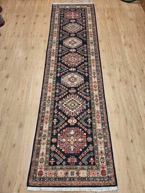 Vintage handgeknoopt oosters tapijt loper kazak 304x84, Huis en Inrichting, Stoffering | Tapijten en Kleden, Nieuw, 50 tot 100 cm