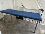 Te koop:Massage / behandeltafel Blauw met verchroomd onderst, Ophalen, Zo goed als nieuw, Massagetafel