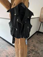 Zwarte leren Seven sisters gilet maat S, Kleding | Dames, Bodywarmers, Ophalen of Verzenden, Zo goed als nieuw, Zwart