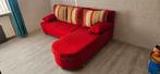 Slaapbank rood met opbergruimte, Huis en Inrichting, Ophalen, Gebruikt, Tweepersoons, 140 cm