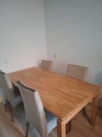 Complete eettafel met vier stoelen er bij, Huis en Inrichting, Ophalen of Verzenden, Rechthoekig, 100 tot 150 cm, 50 tot 100 cm