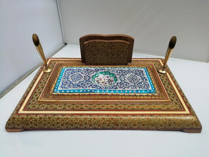 Prachtige, handgemaakte, Khatam pennenhouder uit Perzië, Antiek en Kunst, Antiek | Kantoor en Zakelijk, Ophalen of Verzenden