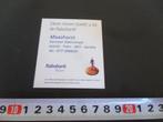 sticker RABOBANK Reizen Maashorst, Ophalen, Zo goed als nieuw