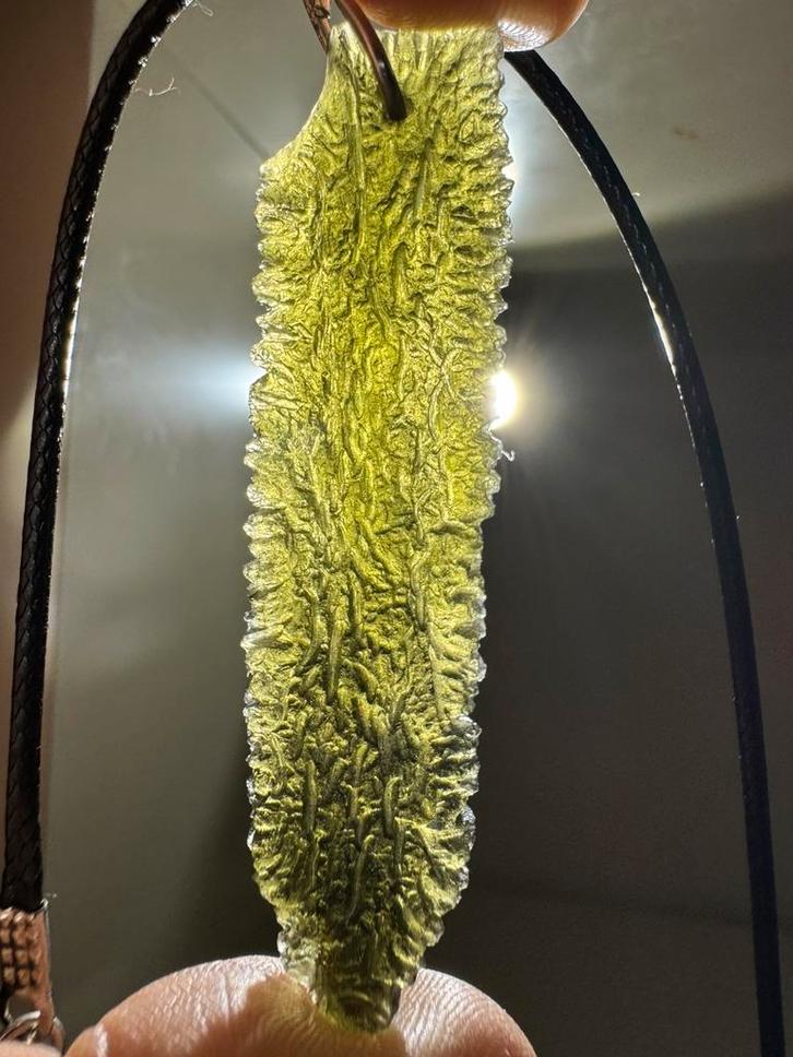 Moldaviet Hanger - 925 Zilver - Angel Chime, Sieraden, Tassen en Uiterlijk, Kettingen, Nieuw, Zilver, Groen, Met edelsteen, Ophalen of Verzenden