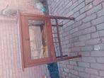 Vintage oud houten theekastje met klep en dienblad, Ophalen