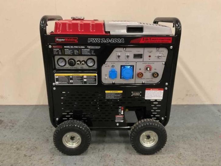 ‼️3 in 1 stroomgenerator-lasmachine-compressor 2 modellen‼️, Doe-het-zelf en Verbouw, Aggregaten, Nieuw, Benzine, 5 tot 10 kVA