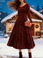 rood fluweel feestjurk, jurk maat L, XL, maat 42, maat 44, Maat 42/44 (L), Ophalen of Verzenden, Onbekend, Zo goed als nieuw