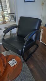 Zwarte leren fauteuils. 2 stuks, Huis en Inrichting, Fauteuils, Ophalen