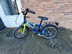 Jongens fiets 16 inch kinderfiets + zijwieltjes, Ophalen, Gebruikt, 16 tot 20 inch, Zijwieltjes