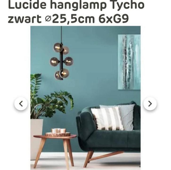 Lucide hanglamp Tycho zwart Nieuw!, Huis en Inrichting, Lampen | Hanglampen, Nieuw, Minder dan 50 cm, Ophalen