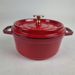 Staub Braadpan Ø 18 cm-1,7L in kersenrood, Ophalen, Gietijzer, Nieuw, Keramische plaat