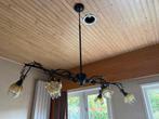 Stijlvolle hanglamp met glazen bloemen, Ophalen of Verzenden, Zo goed als nieuw, Glas, 50 tot 75 cm
