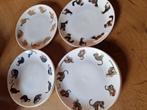 GEBAKSBORDJES FRANCIEN KATTEN SERVIES 7X, Huis en Inrichting, Ophalen of Verzenden, Overige stijlen, Bord(en)