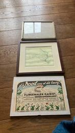 Drie lijsten met twee prenten, Ophalen of Verzenden