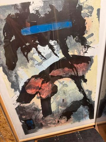 Abstracte Gesigneerde Litho - Genummerd Kunstwerk Zeefdruk L beschikbaar voor biedingen