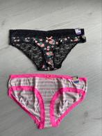 2 vrolijke slips met kant, Primark, Ophalen of Verzenden, Zwart, Slip