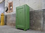 Vintage Groene Spekkast | Landelijke Houten Voorraad Kast, Ophalen of Verzenden, Gebruikt