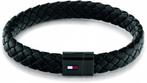 Stoere Tommy Hilfiger heren armband van 19 cm, Ophalen of Verzenden, Zo goed als nieuw, Zwart, Leer