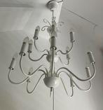 Witte kroonluchter met 10 lampen, Ophalen, Zo goed als nieuw, Metaal