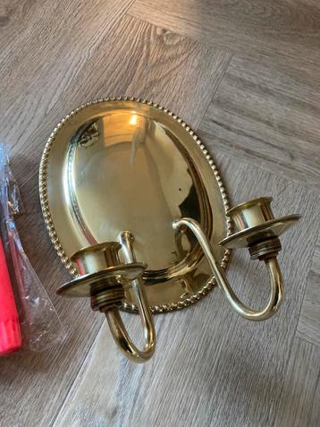 Vintage messing wandkandelaar/ kandelaar om op te hangen beschikbaar voor biedingen