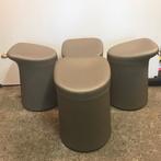 4 IZGS Artifort Lilla Lila poef kruk stoel bruin, Minder dan 50 cm, Rond, Minder dan 50 cm, Ophalen of Verzenden