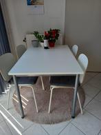 Eettafel + 4 stoelen, Huis en Inrichting, Tafels | Eettafels, Ophalen, Gebruikt, 100 tot 150 cm, 50 tot 100 cm